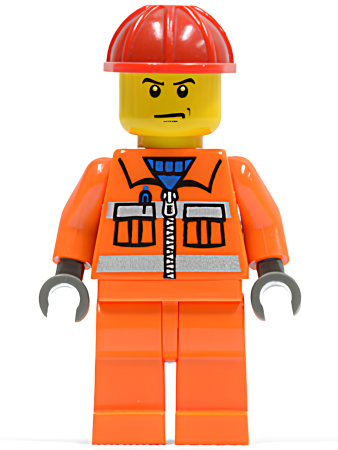 Минифигурка Lego Construction Worker - Orange Zipper, cty0137